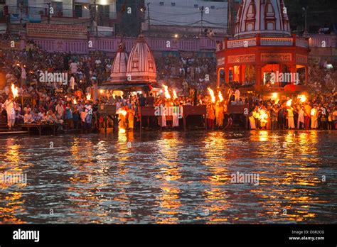 Evening Prayer Aarti At Har Ki Pauri River Ganges Haridwar