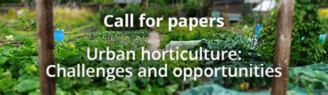 Plants People Planet Call For Papers Urban Horticulture