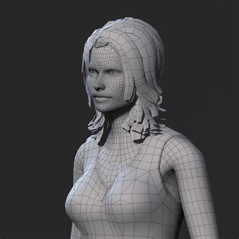 Beautiful Woman Rigged 3d Game Character Low Poly 3D Model CAD Files