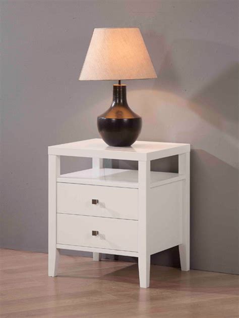 Store bedside essentials in a nightstand from crate and barrel. Aristo White Two-drawer Nightstand - Contemporary - Nightstands And Bedside Tables - by ...