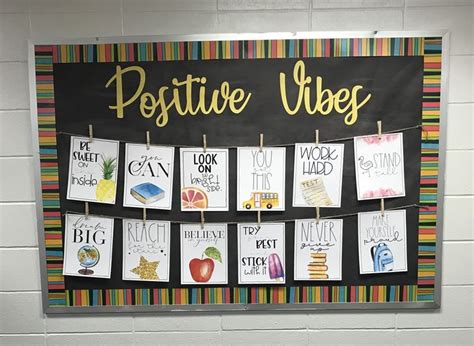 “positive vibes” bulletin board unique bulletin board ideas school bulletin boards