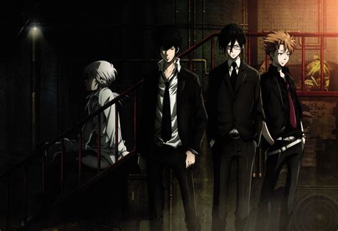 Four Male Anime Character Digital Wallpaper Psycho Pass Shinya Kogami