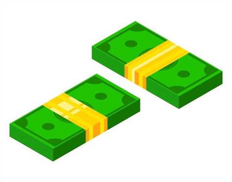 Pile Of Cash Isometric Dollar Banknote Icon Stacked 3 D Dollar Bundle