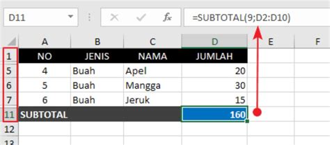 Fungsi Subtotal Excel Contoh Dan Cara Menggunakan Rumus Subtotal Di