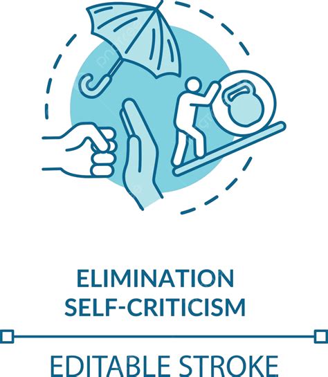 Self Criticism Elimination Concept Icon Round Circle Evolve Vector