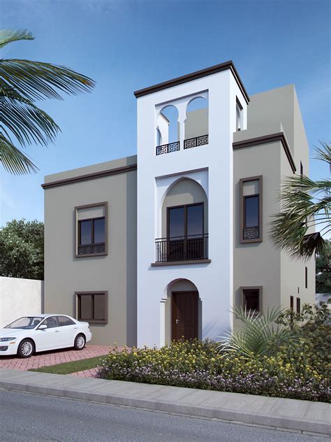 Villa design facade design exterior design modern style homes modern house design islamic architecture architecture design home confort bungalow haus design. Proposed 3D photo rendering of Arabic style villa | Villa ...