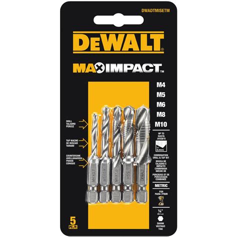Dewalt Max Impact Metric Drill Tap Set 5 Piece Dewalt Drill