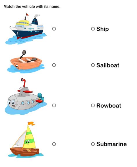 Preschool and Kindergarten Worksheets | ESL Kids Worksheets Transportation
