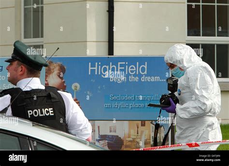 The Scene In Highfield Close Omagh As Forensic Psni Officers Work At