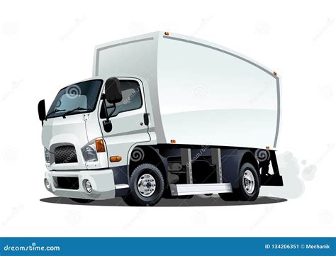 Cartoon Delivery Or Cargo Truck Isolated On White Background Stock