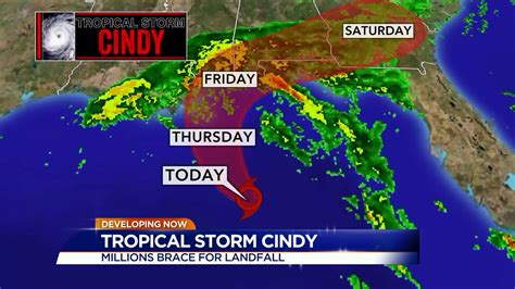 Tracking Tropical Storm Cindy Along The Gulf Coast
