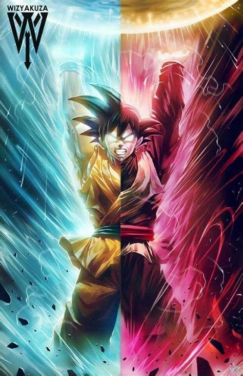 Goku And Black Goku Dragon Ball Saga Anime Desenhos Dragonball E
