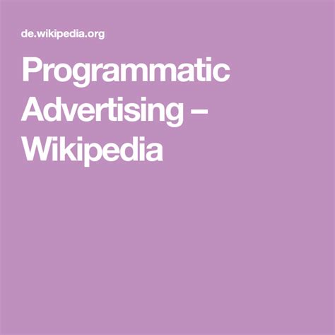 Programmatic Advertising Wikipedia Influenza Wikipedia Advertising