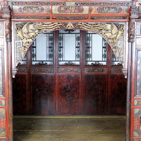 Antique Chinese Wedding Opium Canopy Bed With Intricate Carvings