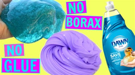 No Glue Slime 💦 Testing Dish Soap Slime Recipes How To Make Dish Soap