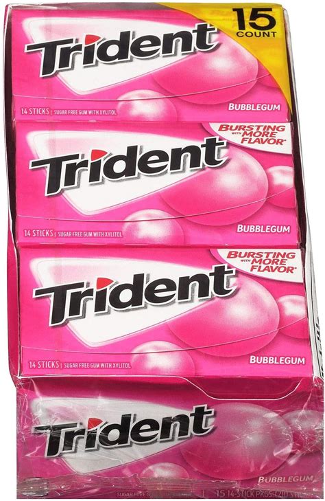 Trident Bubble Gum 14 Stick 15 Count Original Version Original Version