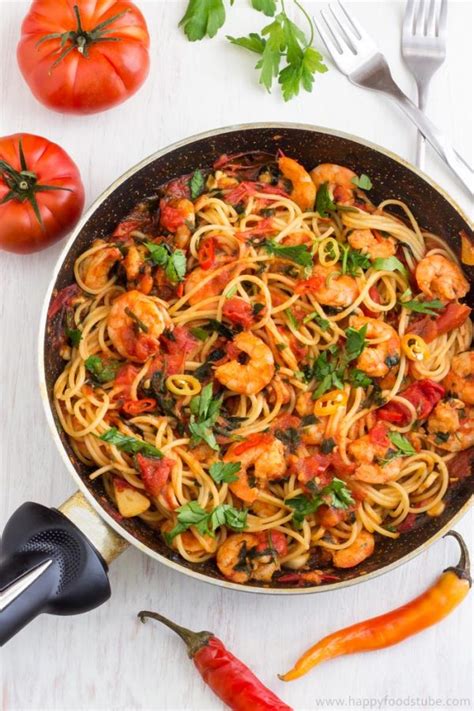 Spicy Shrimp Spaghetti Recipe Happy Foods Tube