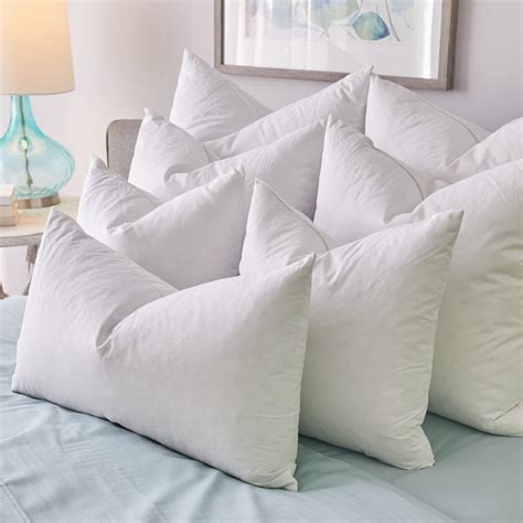 1221 Bedding Feather Pillow Inserts Set Of 2 White 26 X 26 Inches