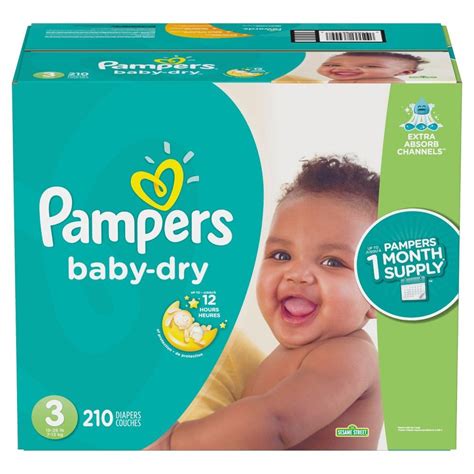 Pampers Baby Dry Disposable Diapers One Month Supply Size 3 210ct