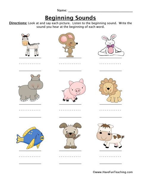 Beginning Sounds Worksheet Animal By Teach Simple