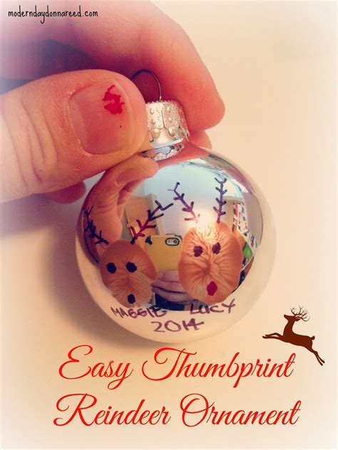 Easy Thumbprint Reindeer Ornament Confessions Of A Stay