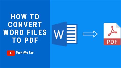 How To Convert Word To Pdf Microsoft Word Tutorial Youtube