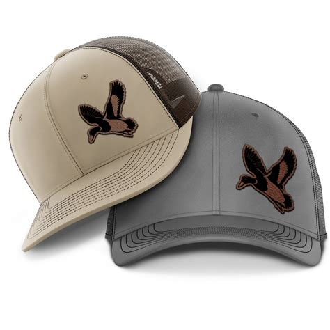 Duck Hunting Hat Left Leather Patch Hat Waterfowl Hunting Hat Die