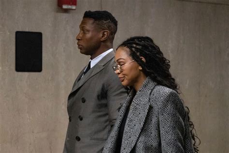 Jonathan Majors Supported By Girlfriend Meagan Good At Court As Assault