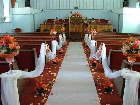 Wedding Ceremony Aisle Decorated With Flowers Tulle And Aisle Runner