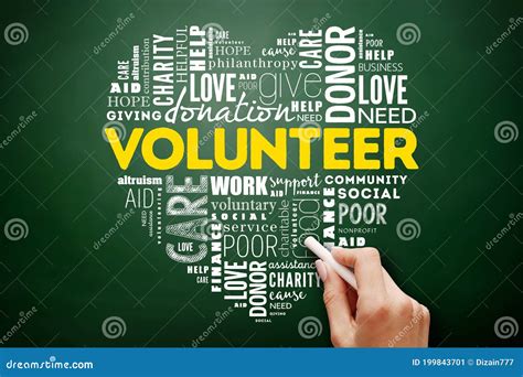 Volunteer Heart Word Cloud Collage Stock Image Image Of Difference