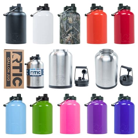 Rtic One Gallon Insulated Water Bottle Jug Rambler Stainless Steel