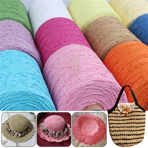 1roll 280m Natural Raffia Straw Yarn Double Strand Paper Rope For Hand
