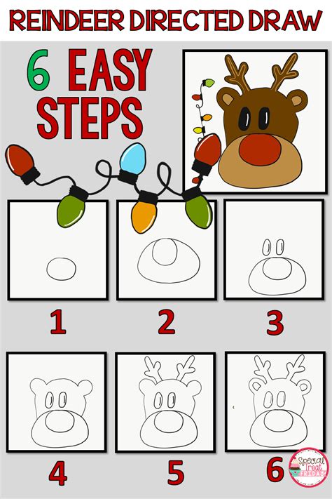Free Christmas Activity Directed Draw Reindeer Christmas Writing