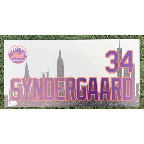 Noah Syndergaard 34 Team Issued Locker Nameplate 2021 Season New
