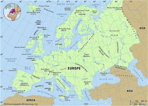 Europe Map With Physical Features