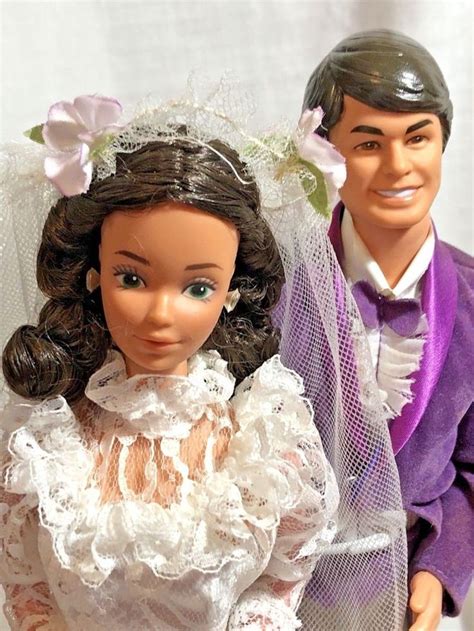1982 1983 Barbie Tracy And Todd Dolls Bridal Wedding Set With Stands