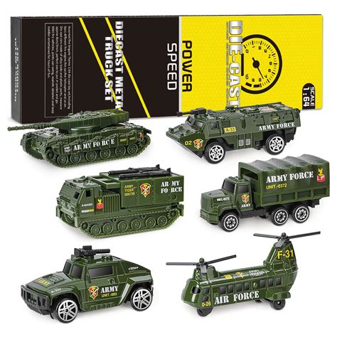 Buy Xddias Die Cast Metal Playset Military Vehicles 6pcs Army Car Toy
