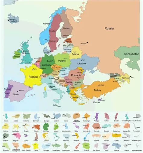 Map Of Europe Wall Art Poster Print Home School Homeschooling Teacher