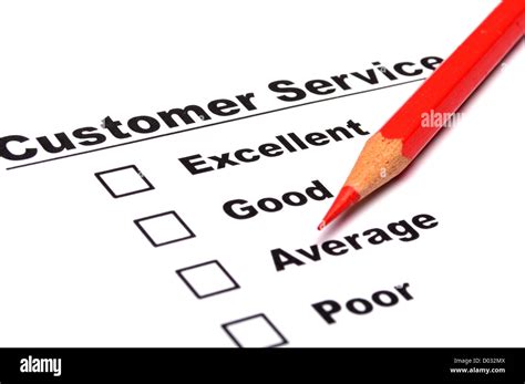 Customer Service Survey With Red Pencil And Checkbox Showing