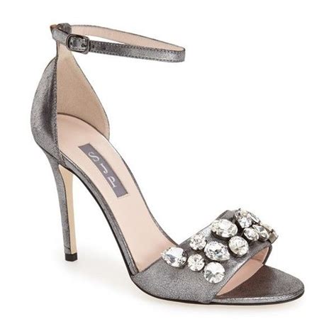 Sjp Pandemonium Crystal Embellished Ankle Strap Sandal 3 34 Heel 495 Liked On Polyvore
