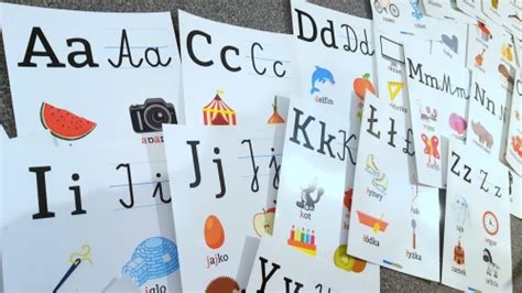 Plansze Edukacyjne Alfabet Literki Pisane I Drukowane Zestaw 24