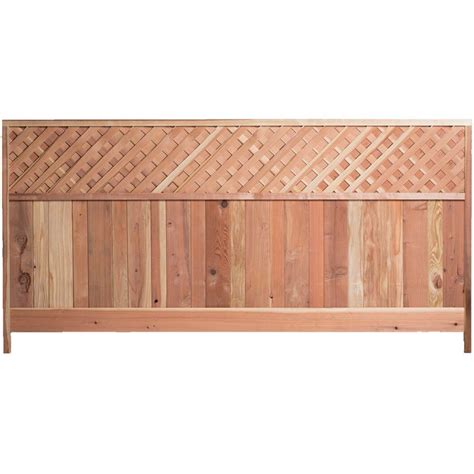 4 Ft H X 8 Ft W Redwood Lattice Top Fence Panel 01387 The Home Depot