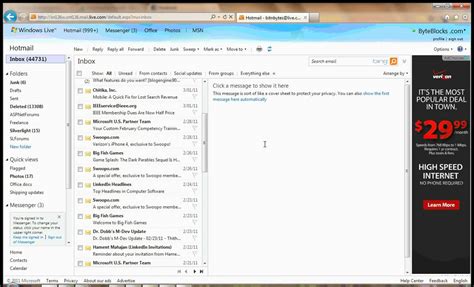 How To Clean Up Hotmail Inbox 1 Youtube