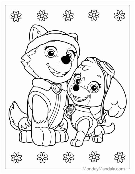 Paw Patrol Coloring Pages Everest Badge