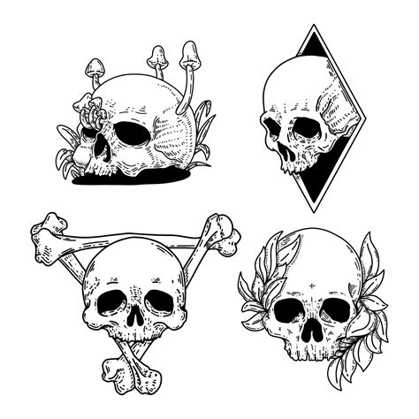 Simple Skull Tattoo Drawing