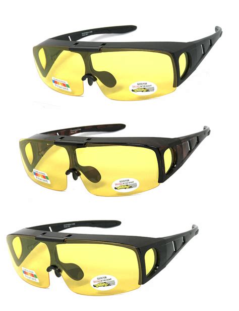 Polarized Flip Up Fit Over Sunglasses Anti Glare Wear Rx Fit Night Driving Uv400 Ebay