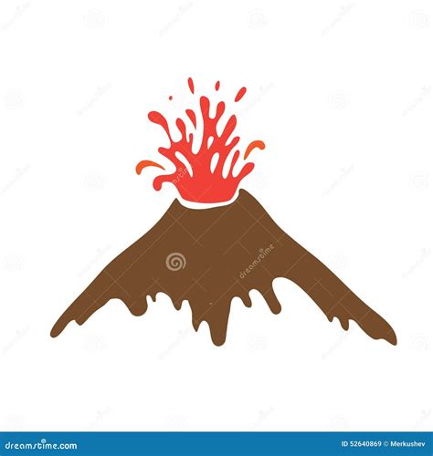 Eruption Of A Volcano Vector Logo Stock Vector Illustration Of