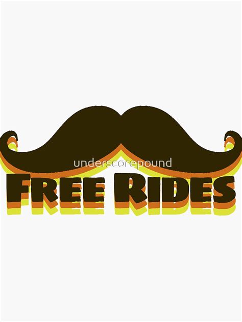 Mustache Rides Sticker For Sale By Underscorepound Redbubble