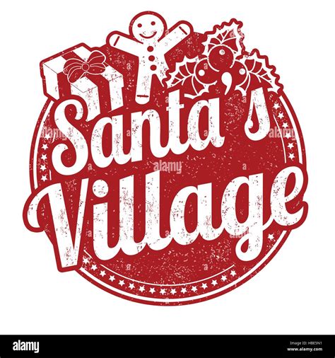 Santas Village Grunge Rubber Stamp On White Background Vector