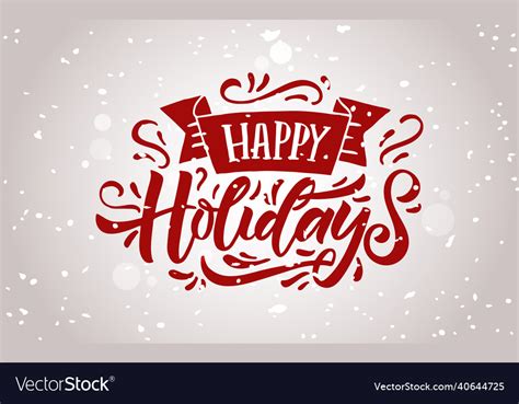 Hand Sketched Happy Holidays Card Badge Icon Vector Image